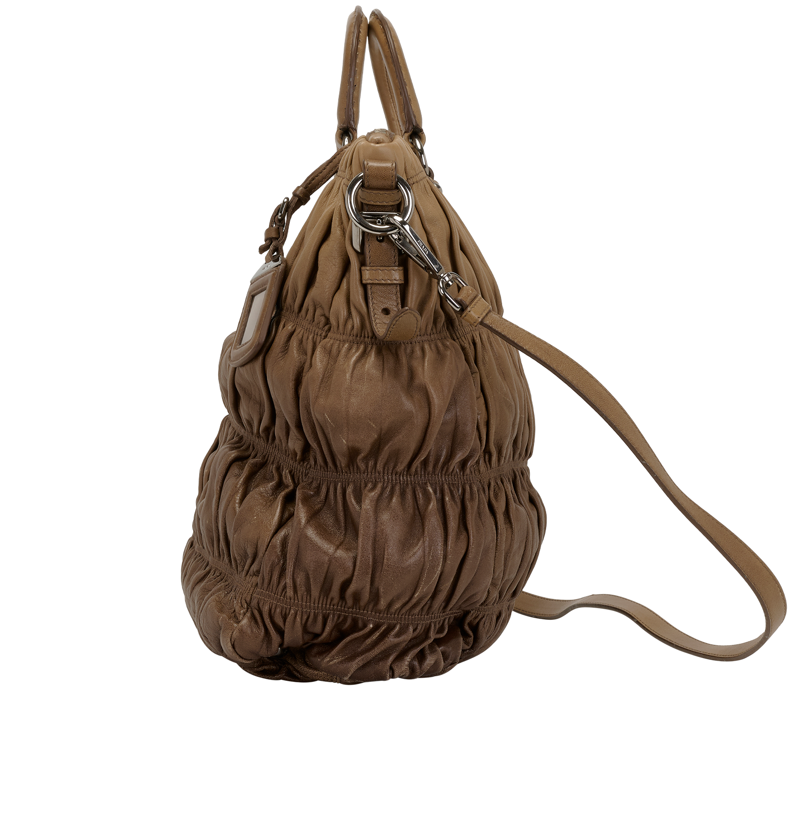 Ombre Gaufre Satchel, &pound;320, Handbags, Brown, Leather, Bottom view